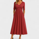 Robe Midi "Lea" – Élégante Coupe Trapèze