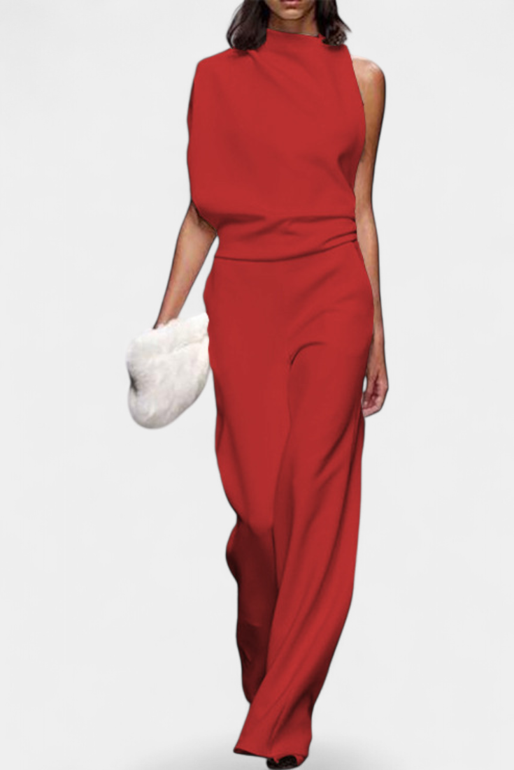 Asymmetrische Jumpsuit "Mia" – Vloeiende Pijpen