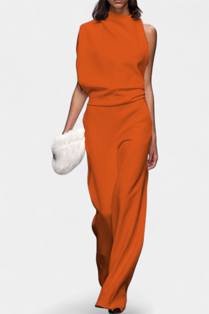 Asymmetrische Jumpsuit "Mia" – Vloeiende Pijpen