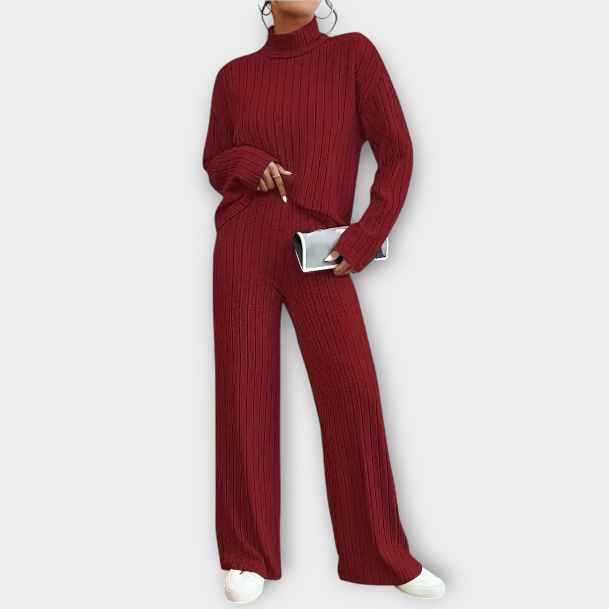 Ensemble deux pièces "Rute" – Pull côtelé & pantalon large
