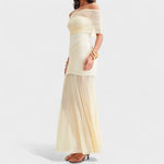 Lang Gebreid Kleed "Klara" – Off-Shoulder