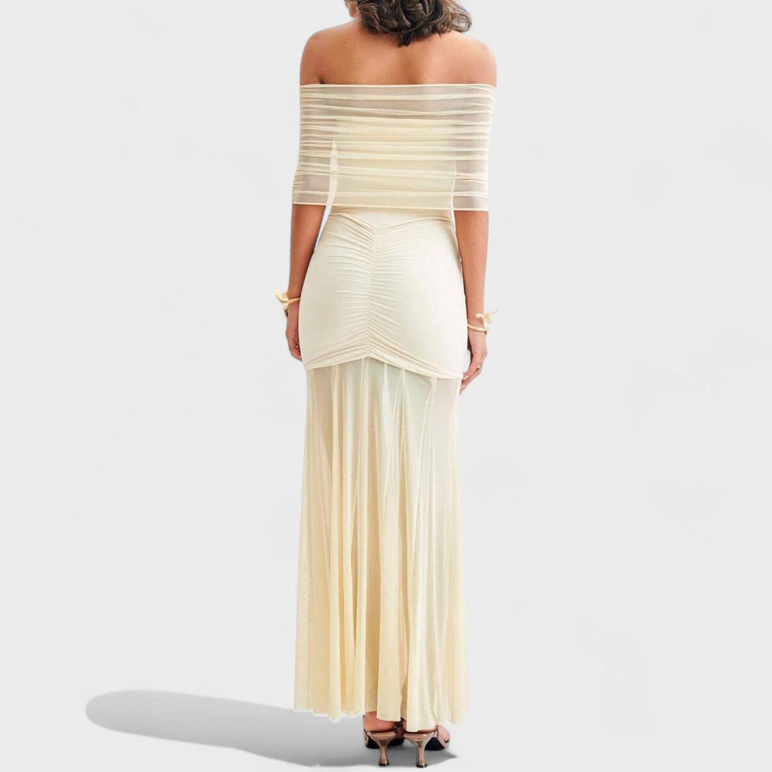 Lang Gebreid Kleed "Klara" – Off-Shoulder