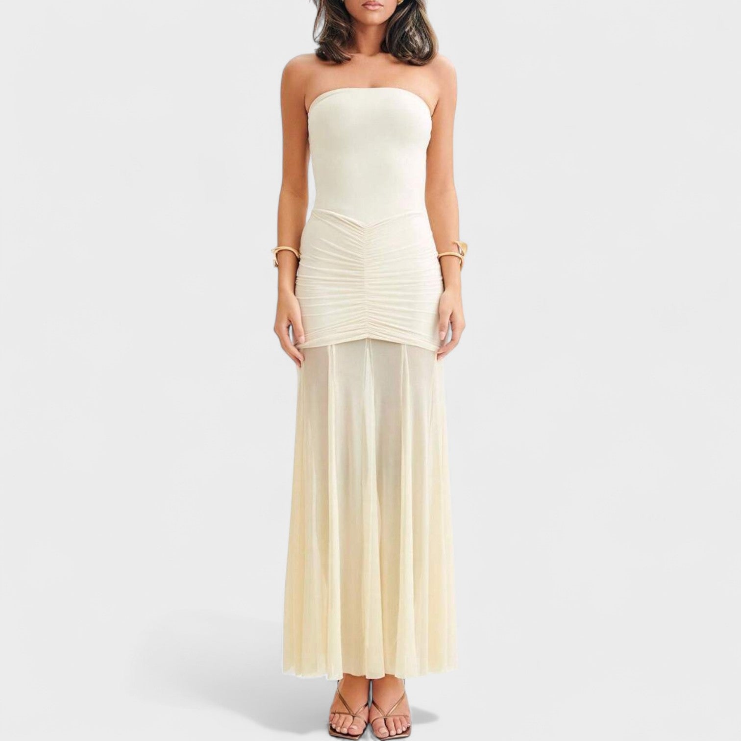 Lang Gebreid Kleed "Klara" – Off-Shoulder