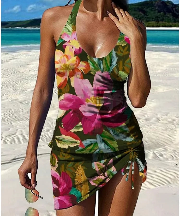 Tankini "Kerstin" – Imprimé floral avec shorty