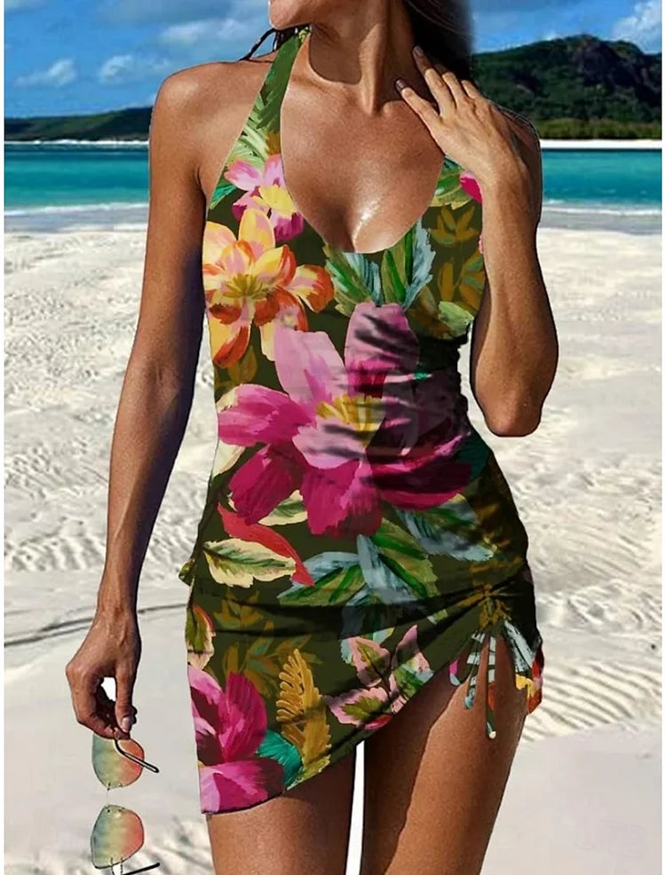 Tankini "Kerstin" – Imprimé floral avec shorty