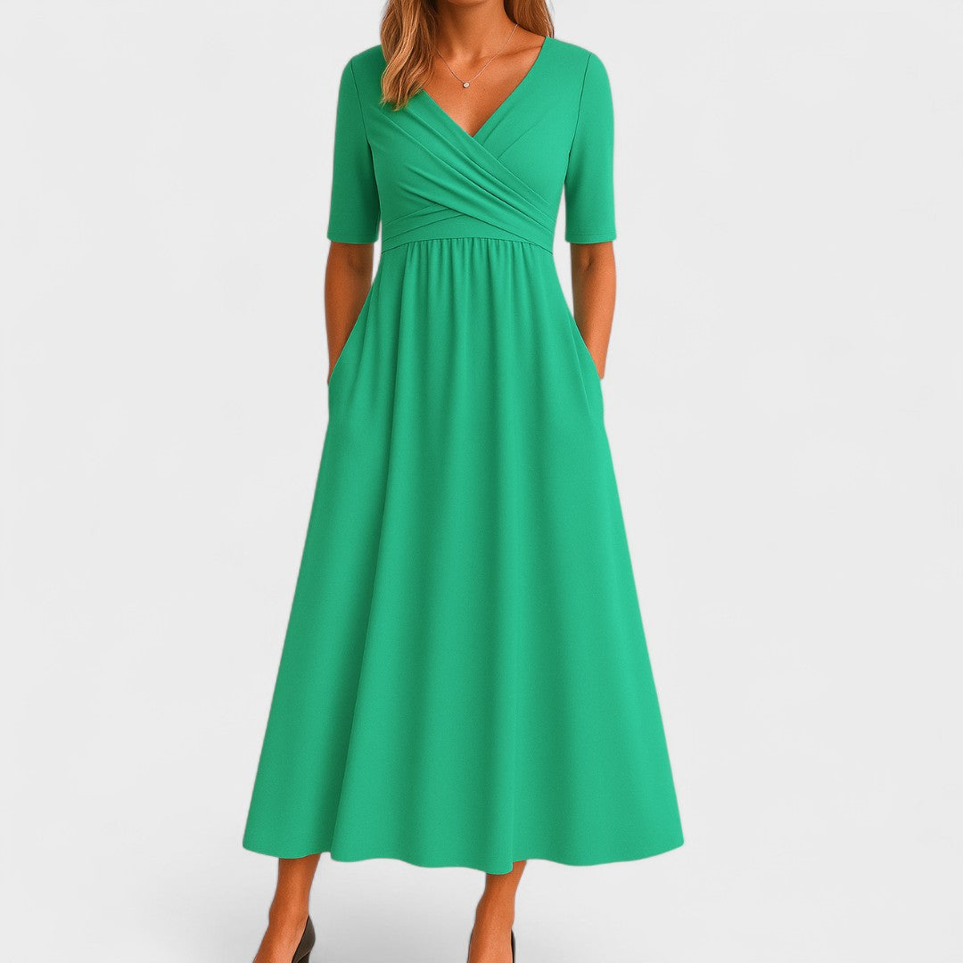 Robe Midi "Lea" – Élégante Coupe Trapèze