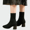 Pumps – Stretchstof met Blokhak