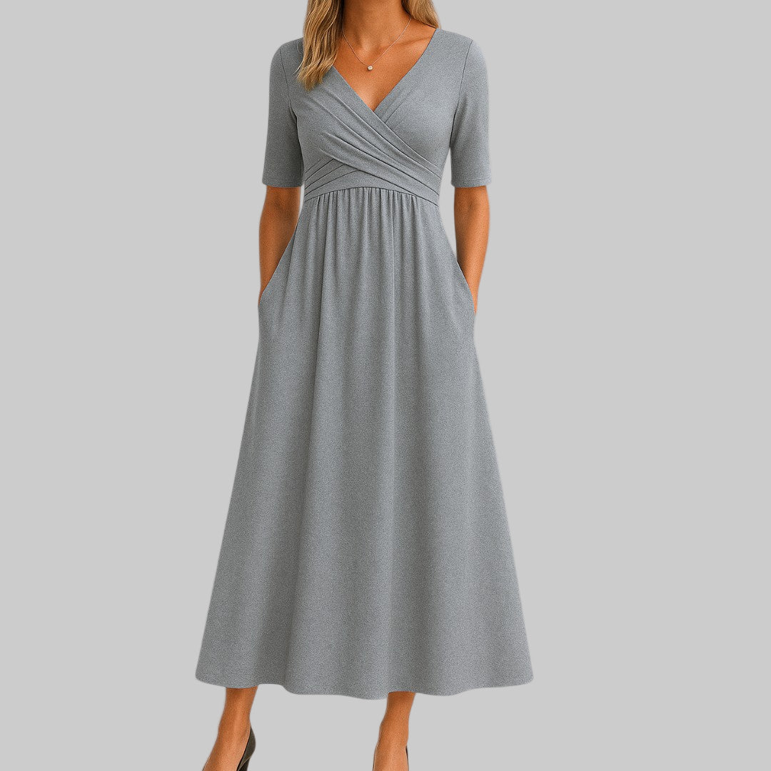 Robe Midi "Lea" – Élégante Coupe Trapèze