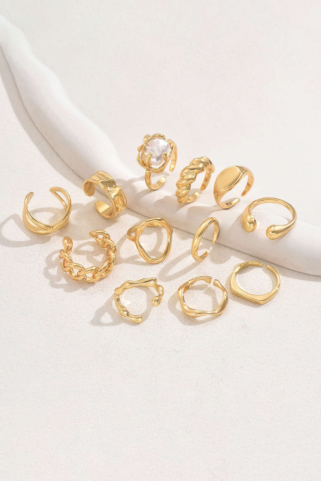 Bague ouverte – Métal géométrique
