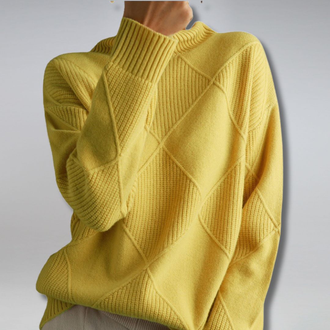 Trui "Angelika" – Oversized met Hoge Kraag