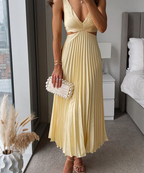Robe Longue Plissée "Beauty" – Festive