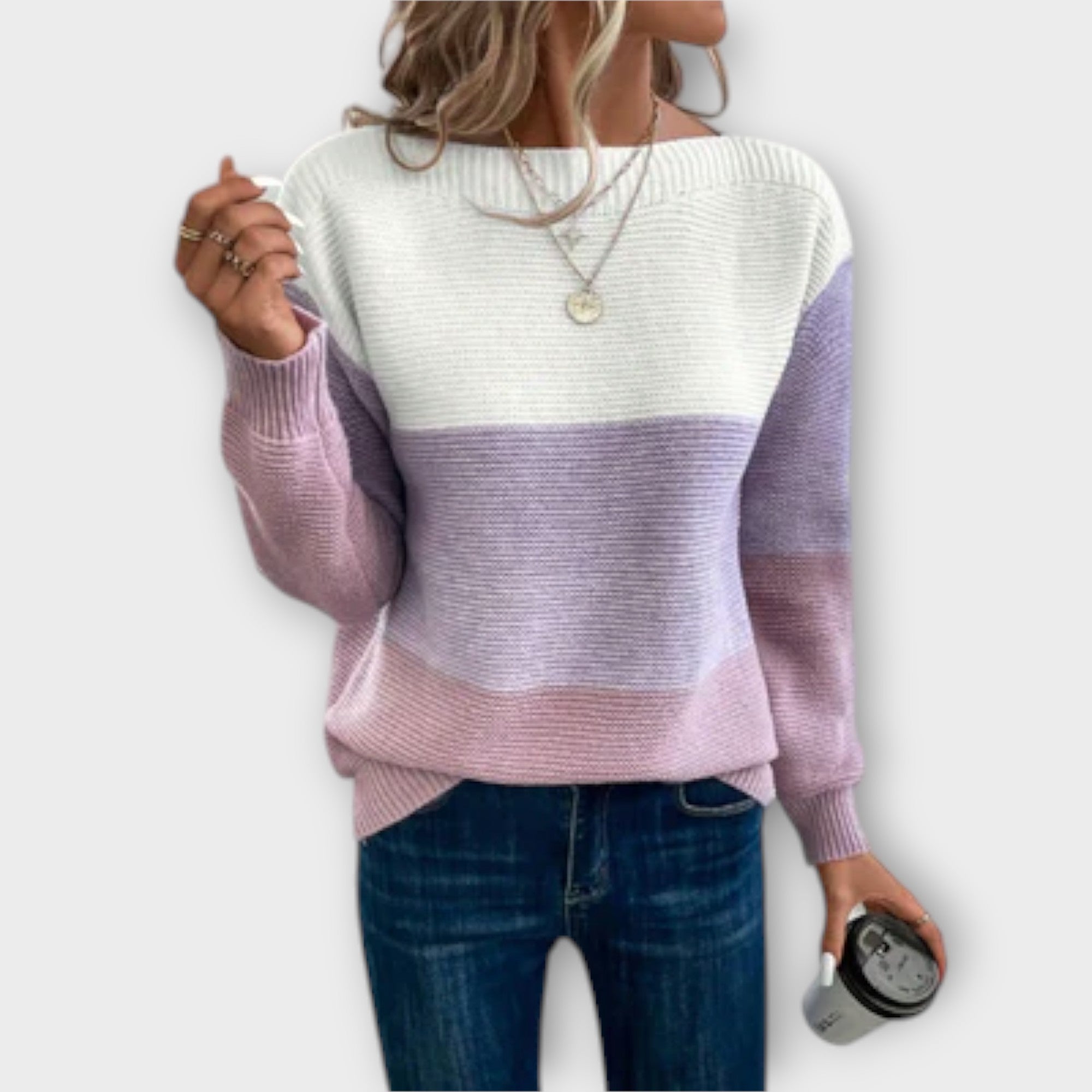Patchwork Trui "Clara" – Drie Kleuren
