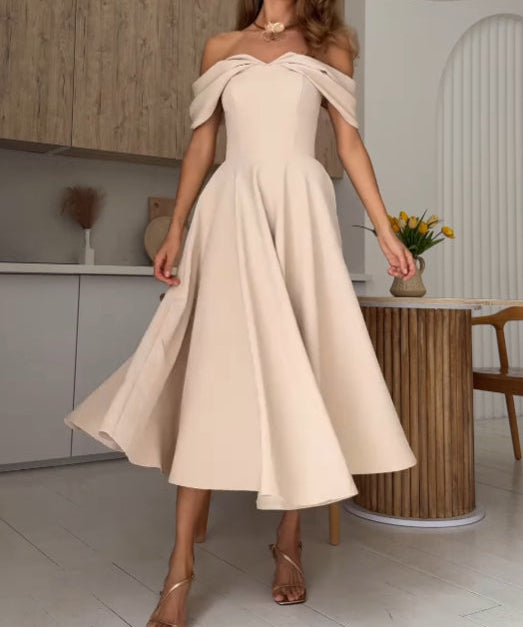 Robe longue "Ida" – Jaune & abricot