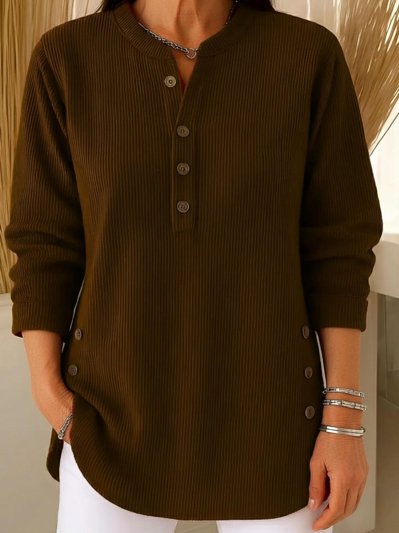 Pull "Elise" – Maille unie à manches longues
