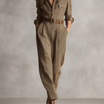 Combinaison à carreaux "Julia" – Style chemise avec ceinture