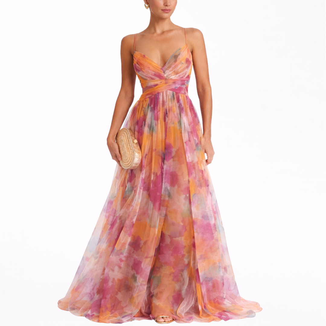Maxikleed "Katharina" – Chiffon met Bloemenprint
