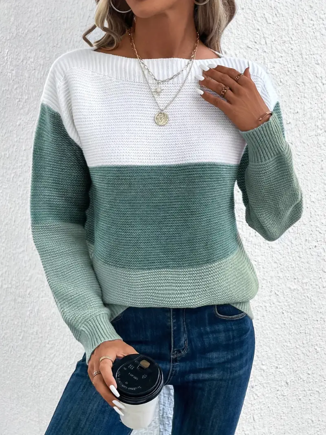 Pull "Sophie" – Manches Longues & Épaules Tombantes