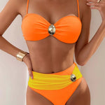Bikini "Elsa" – Gouden Details & Hoog Broekje