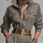 Jumpsuit "Magda" – Lange Mouwen & Hemdkraag