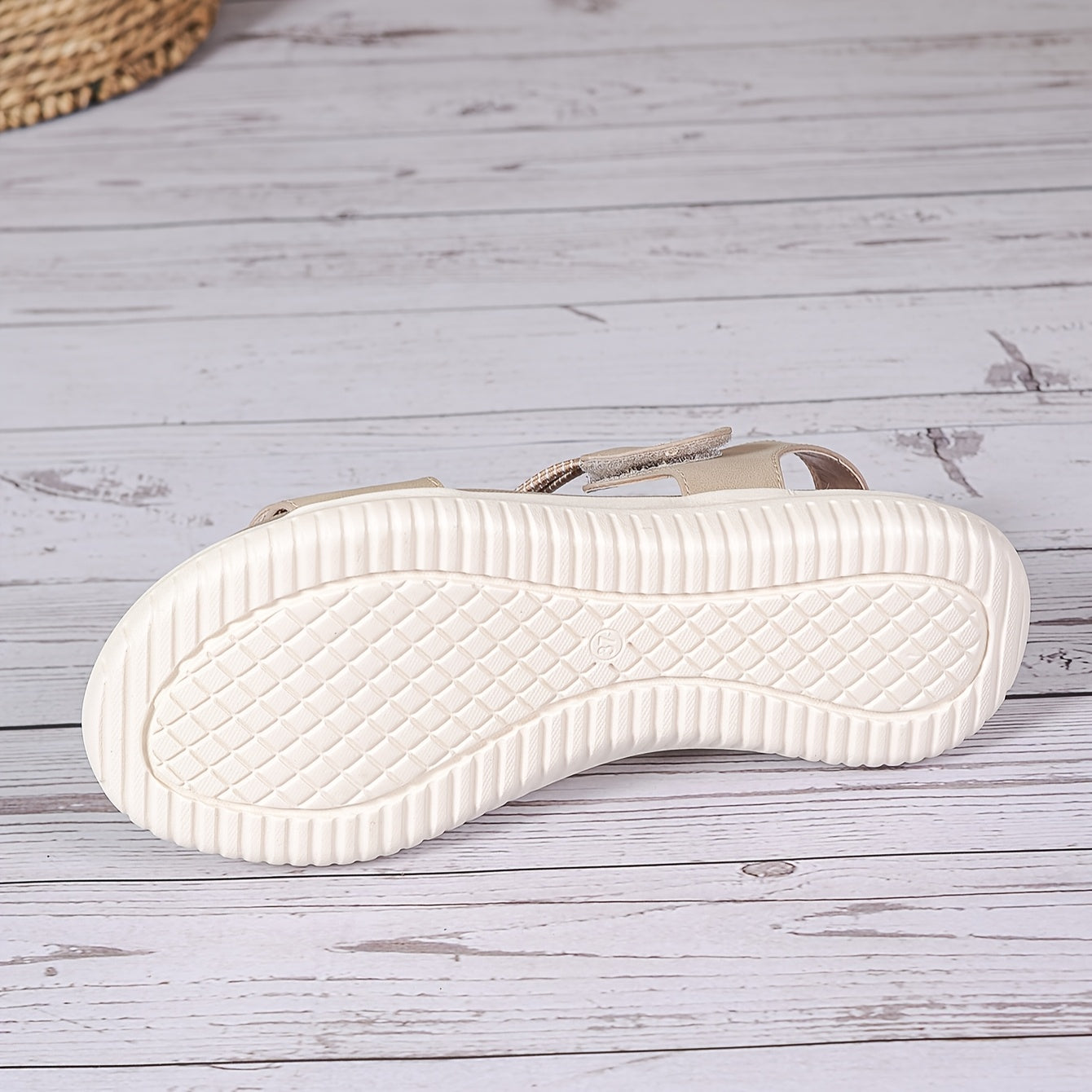 Sandales orthopédiques "Viktoria" – Velours côtelé abricot