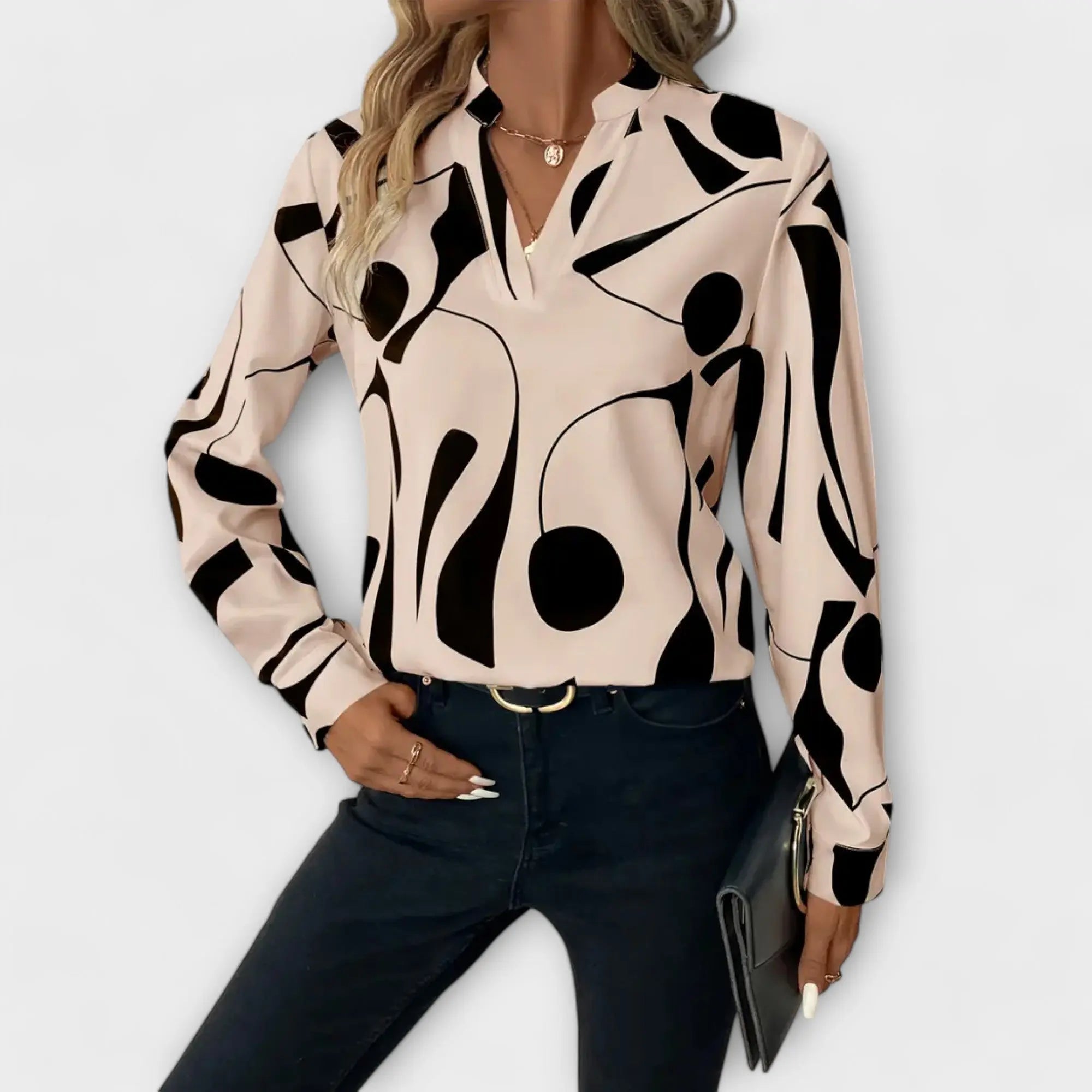 Blouse "Marie" – V-Hals & Lange Mouwen