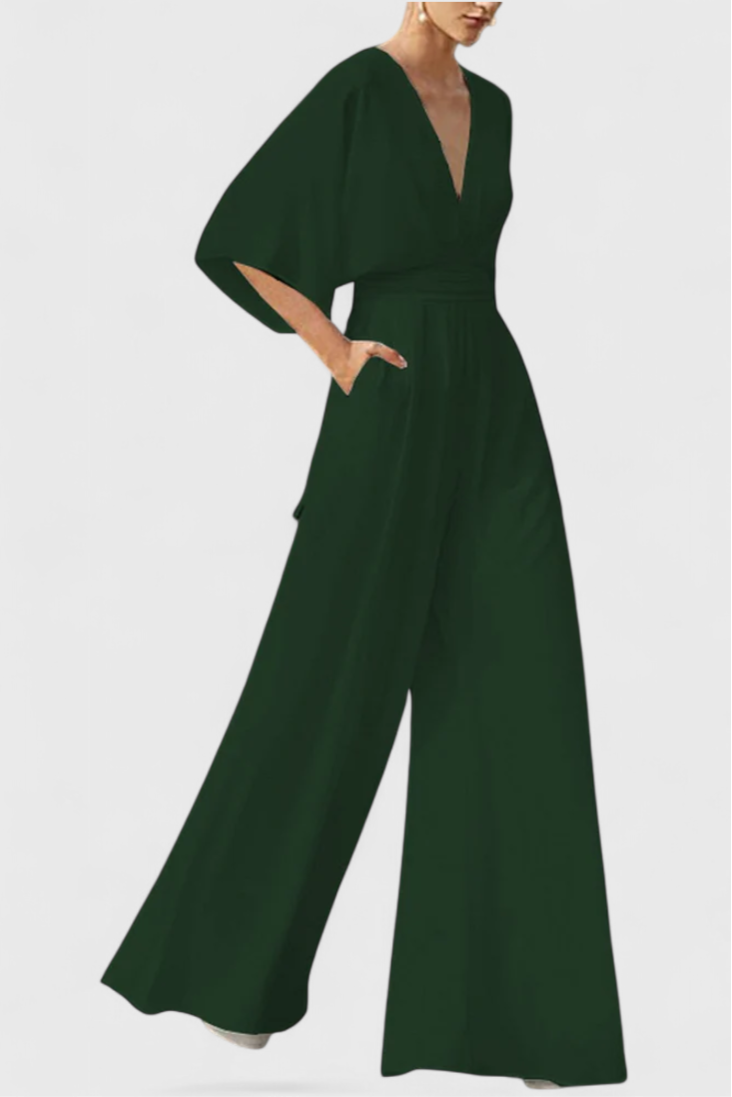 Lange Jumpsuit "Liesl" – V-hals & Capemouwen