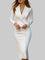 Robe Midi "Senta" – Revers & Manches Longues