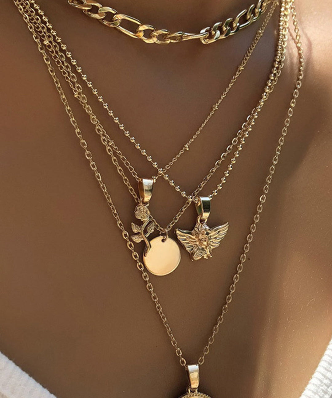 Collier "Rose & Ange" – Double rang