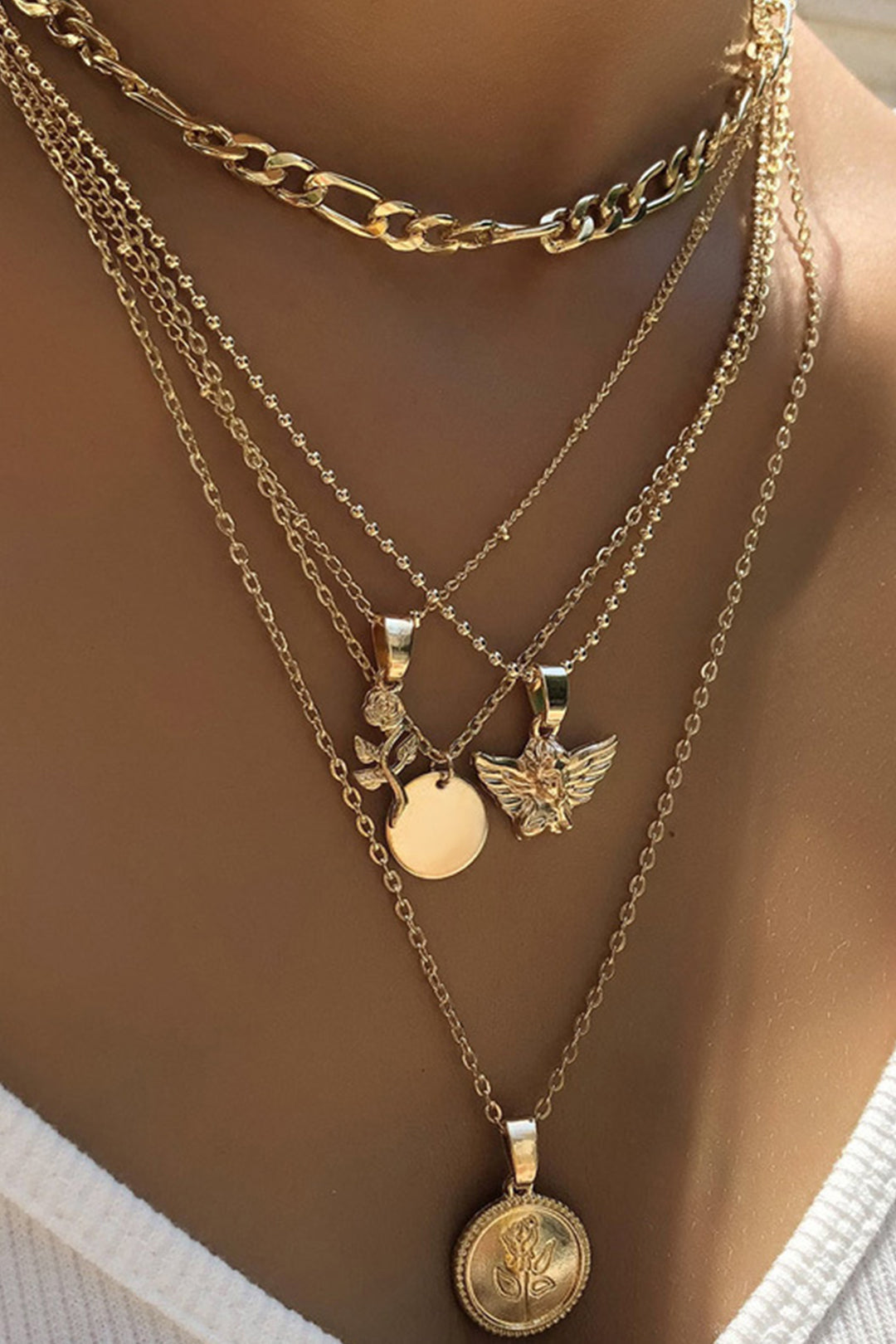 Collier "Rose & Ange" – Double rang