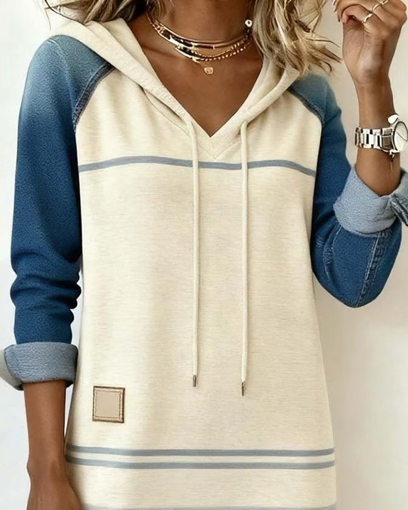 Robe Sweat à Capuche "Maja" – Rayures & Colorblock