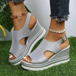 Sleehaksandalen "Lotta" – Metallic Glans