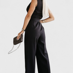 Jumpsuit "Verena" – Mouwloos met Strik & Plooien