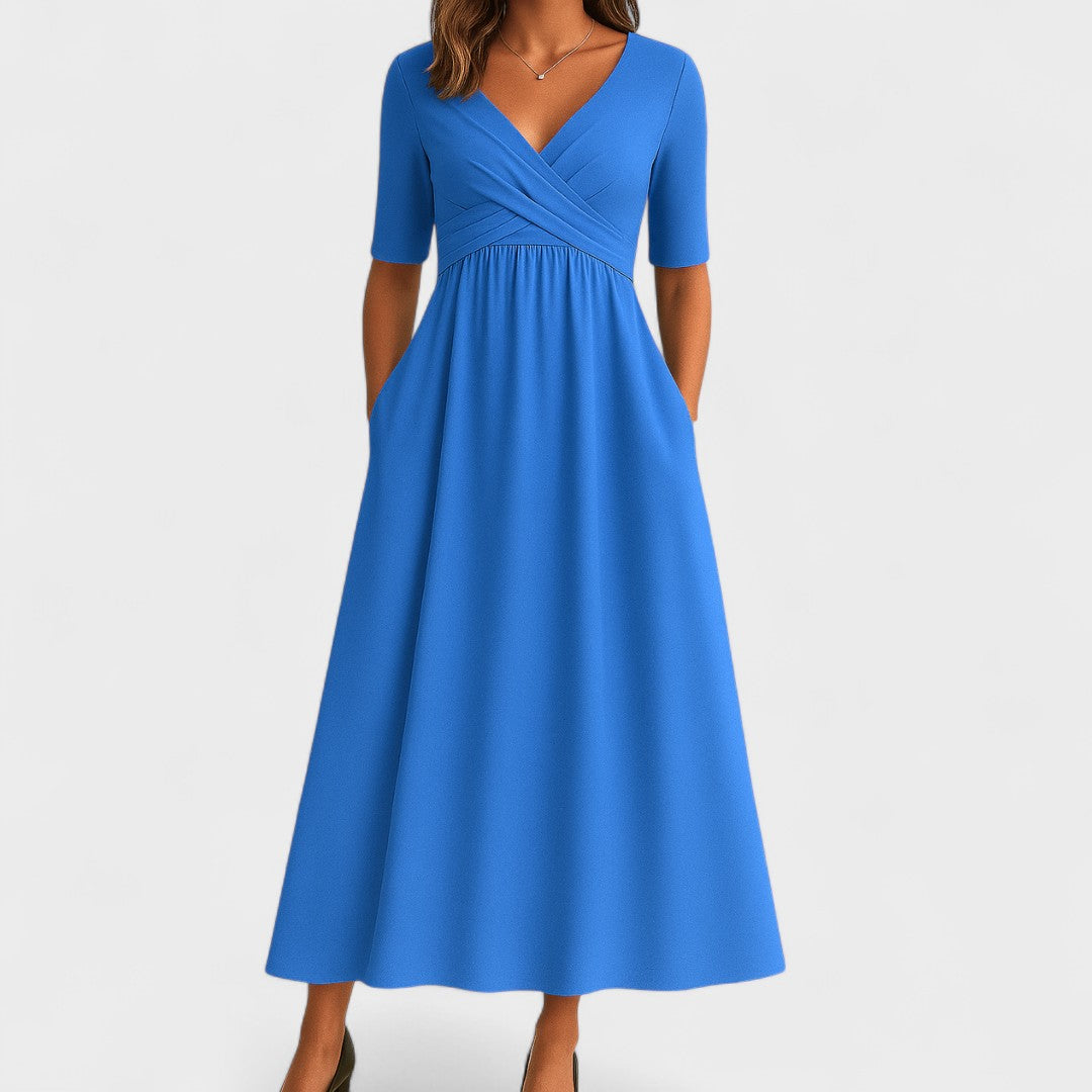 Robe Midi "Lea" – Élégante Coupe Trapèze