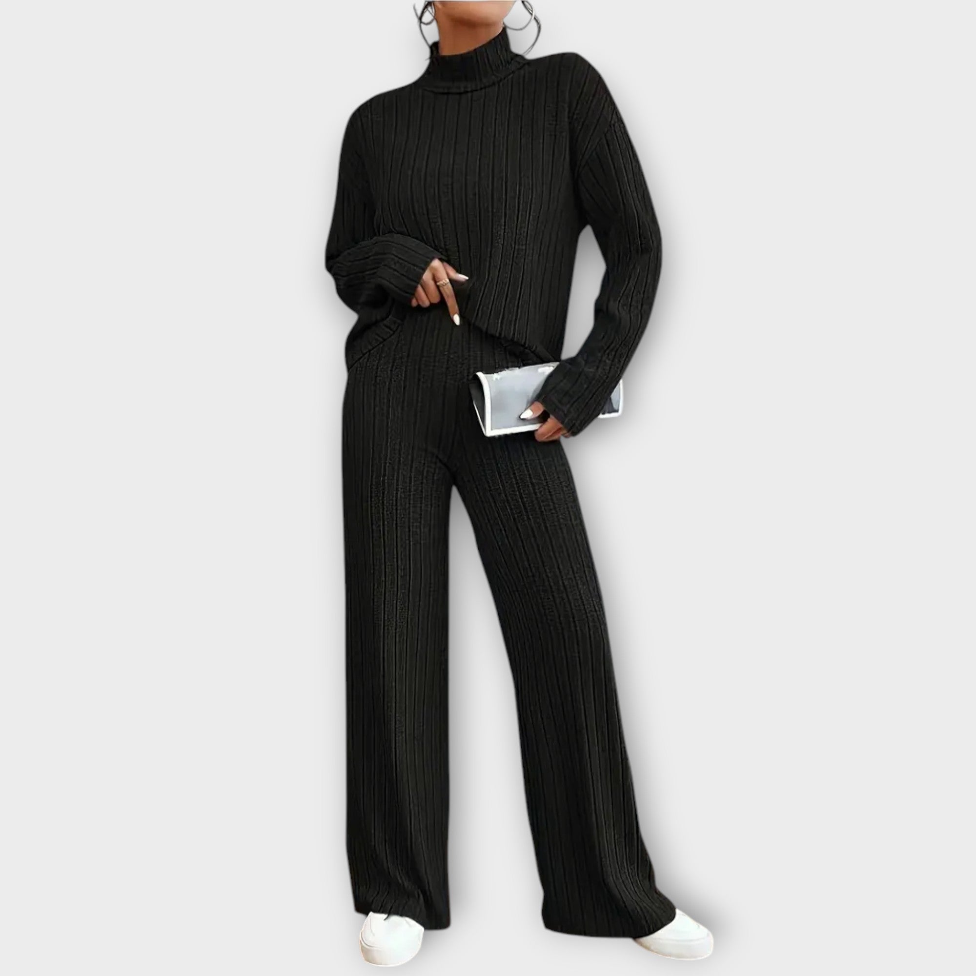 Ensemble deux pièces "Rute" – Pull côtelé & pantalon large