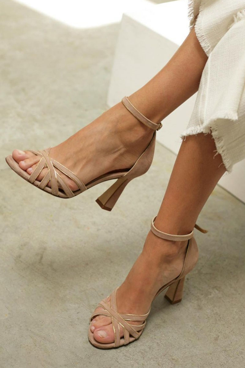 Sandalen "Elviera" – Patchwork met Lage Hak