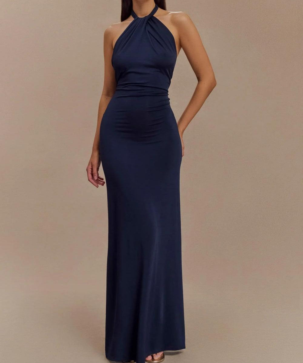 Robe longue dos-nu "Elke" – Drapée