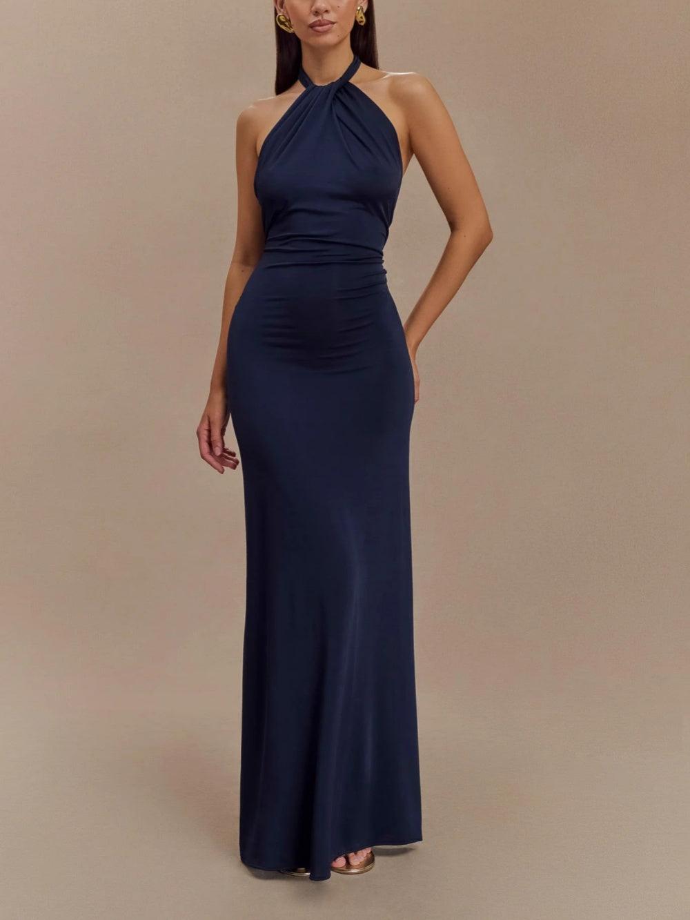 Robe longue dos-nu "Elke" – Drapée