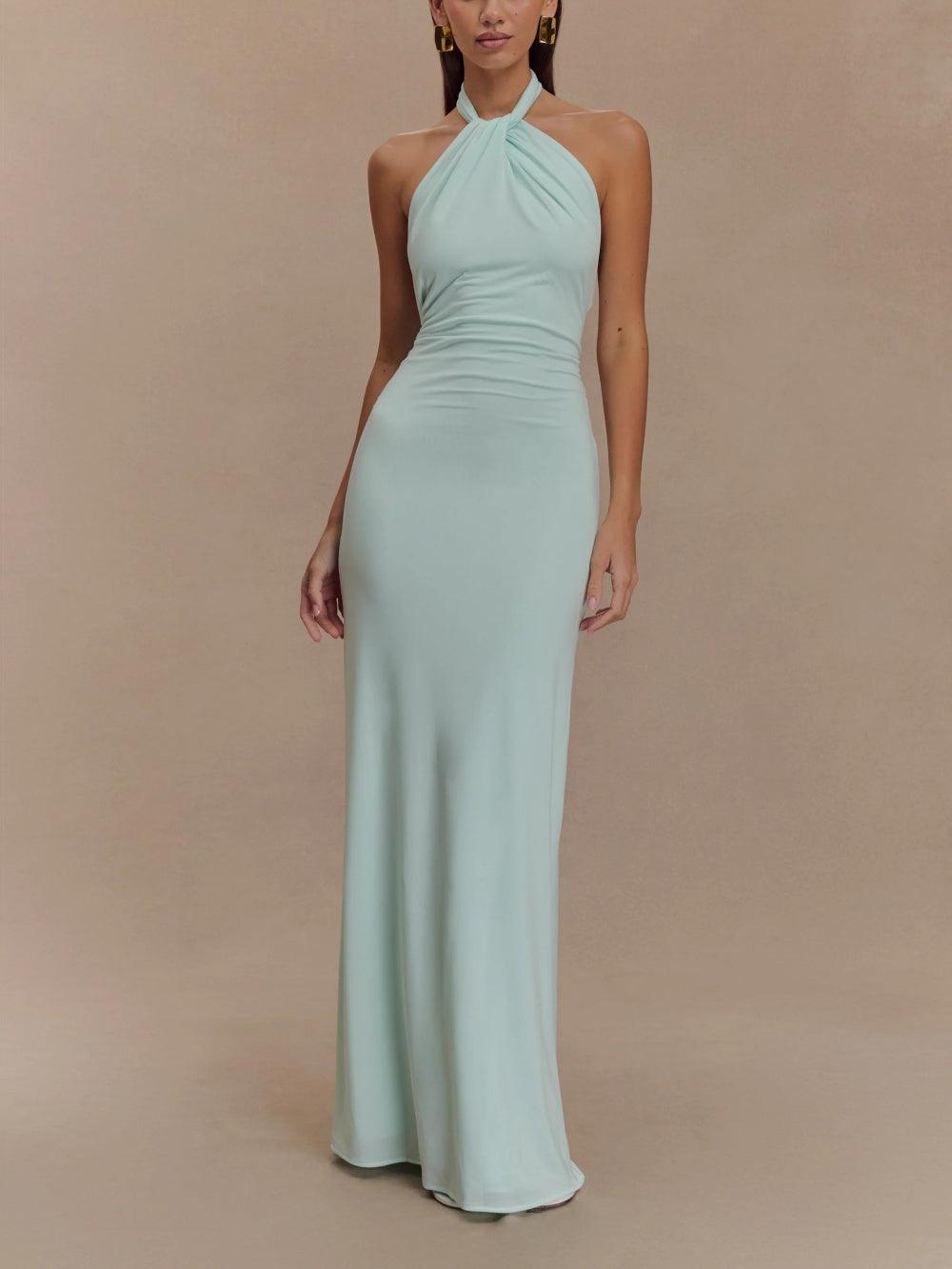 Robe longue dos-nu "Elke" – Drapée