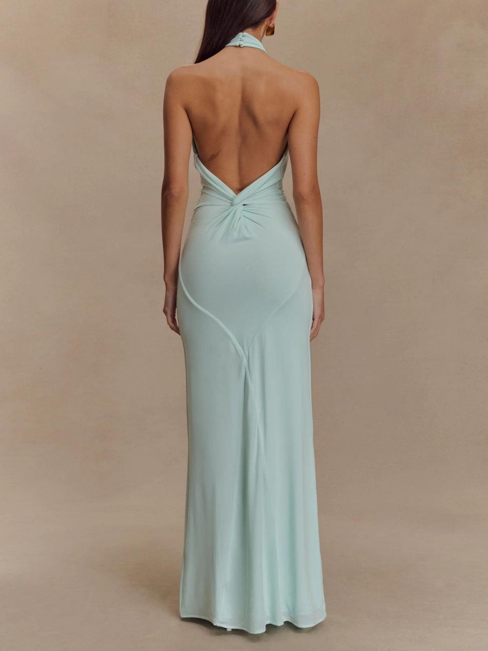 Robe longue dos-nu "Elke" – Drapée