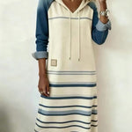 Robe Sweat à Capuche "Maja" – Rayures & Colorblock