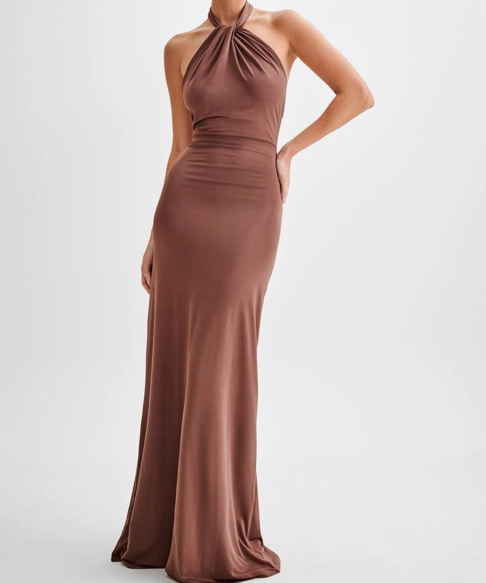 Halter Maxikleed "Elke" – Gedrapeerd