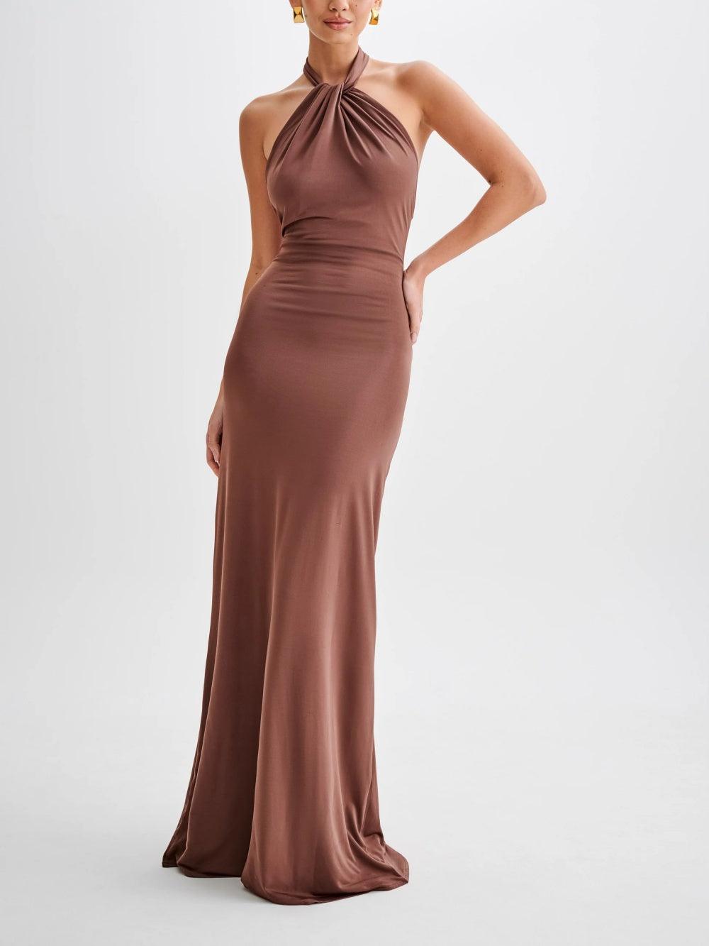 Robe longue dos-nu "Elke" – Drapée