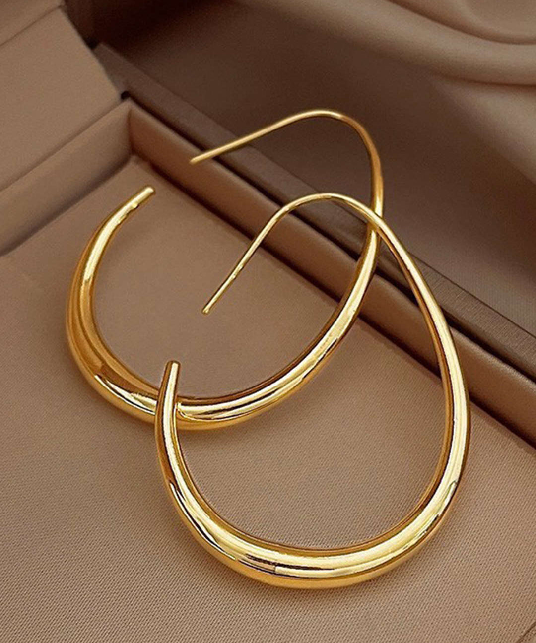 Boucles d'oreilles – Métal ovale