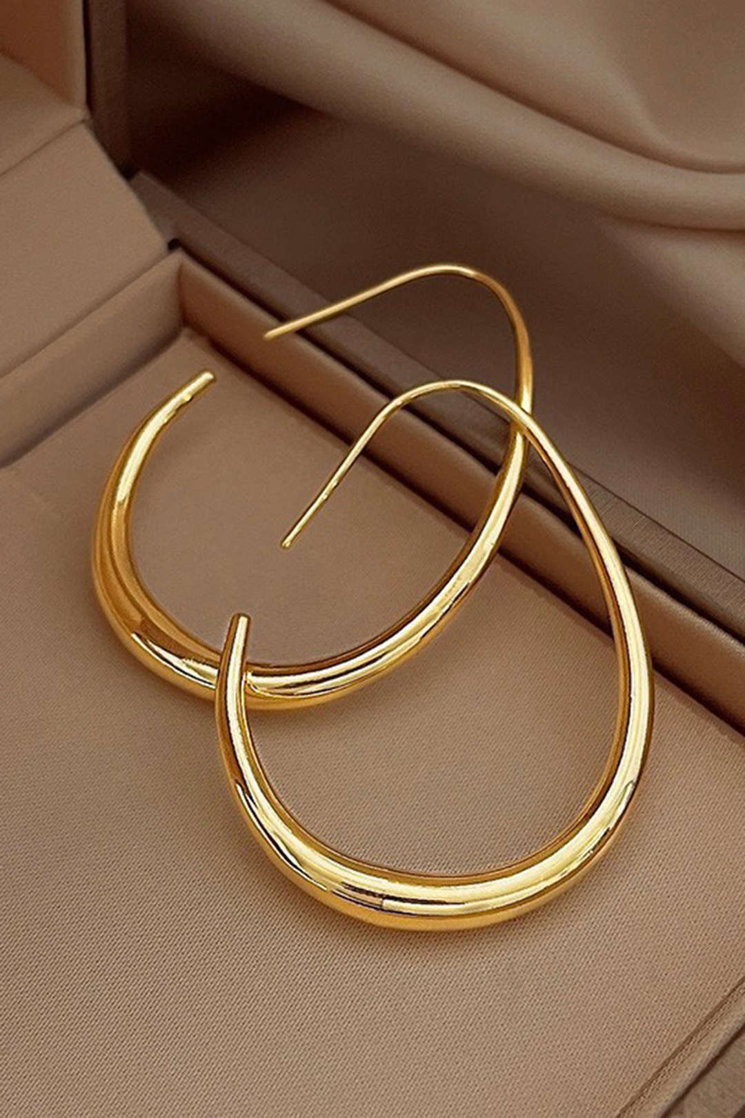 Boucles d'oreilles – Métal ovale