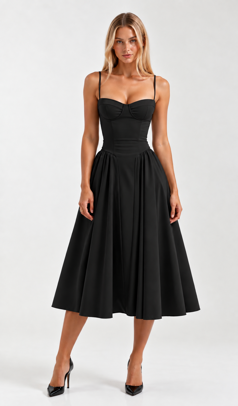 Robe midi "Martha" – Corsage structuré