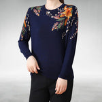 Pull en maille "Maravella" – Motif fleuri