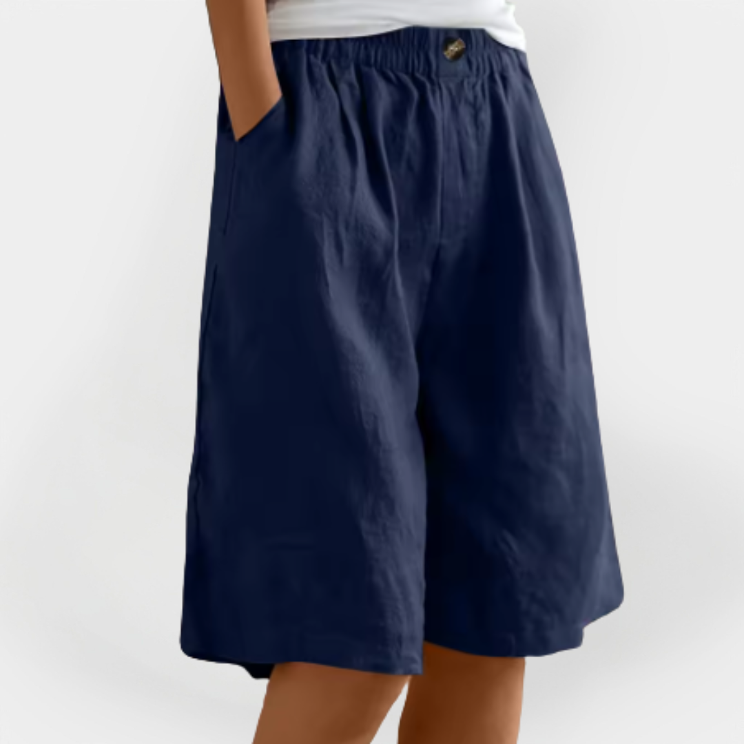 Short en lin à poches