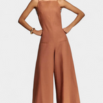 Halter-Jumpsuit "Marie" – Ramie met Wijde Pijpen