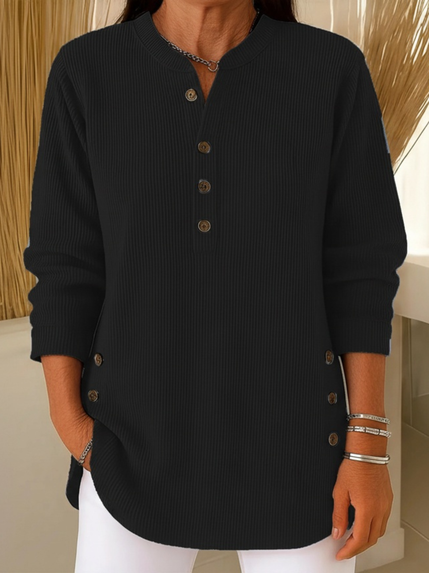 Pull "Elise" – Maille unie à manches longues