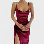 Robe en velours "Mia" – Fendue